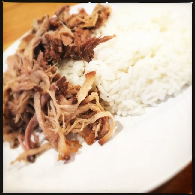 Kahlua Pork with Steamed Rice....so basic yet SOOOOOO amazingly full of flavor and goodness