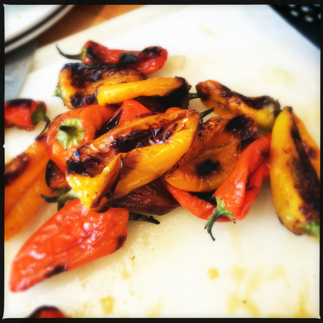 Roasting the peppers gives them a sweeter and deeper flavor than they have raw.