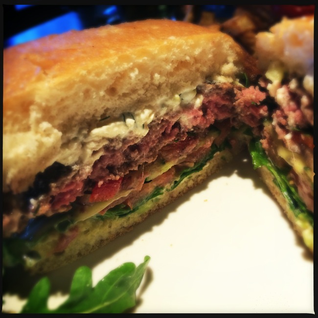 As you can see, the burger is a bit pink for something ordered medium-well, but it was juicy and flavorful.