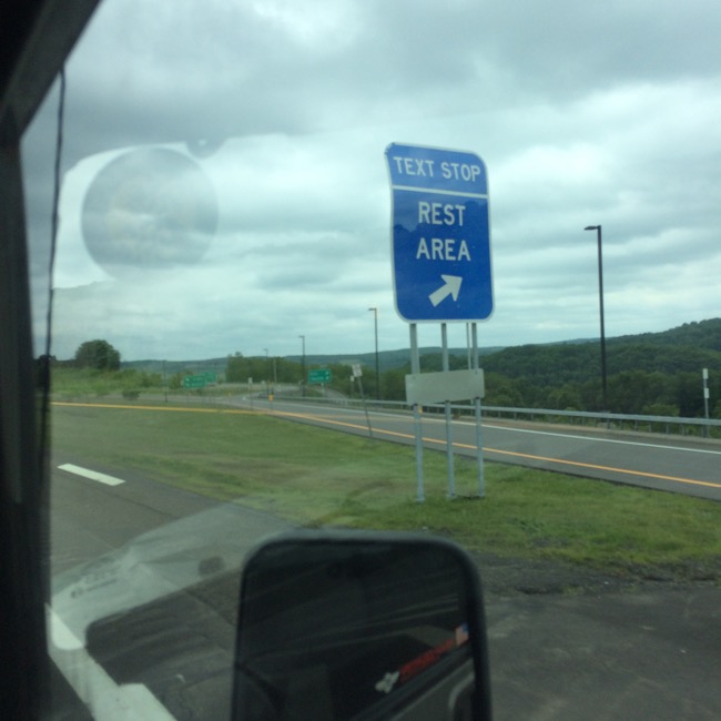 Texting areas...bizarre New York creation for pulling over to text on the Interstate