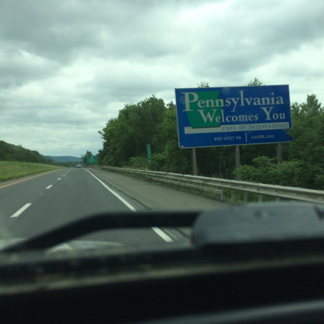 After driving through New York we had to pass though the Eastern portion of Pennsylvania to reach New Jersey