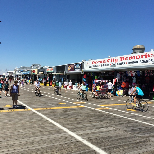 The boardwalk at Ocean City is a mile long and six lanes wide