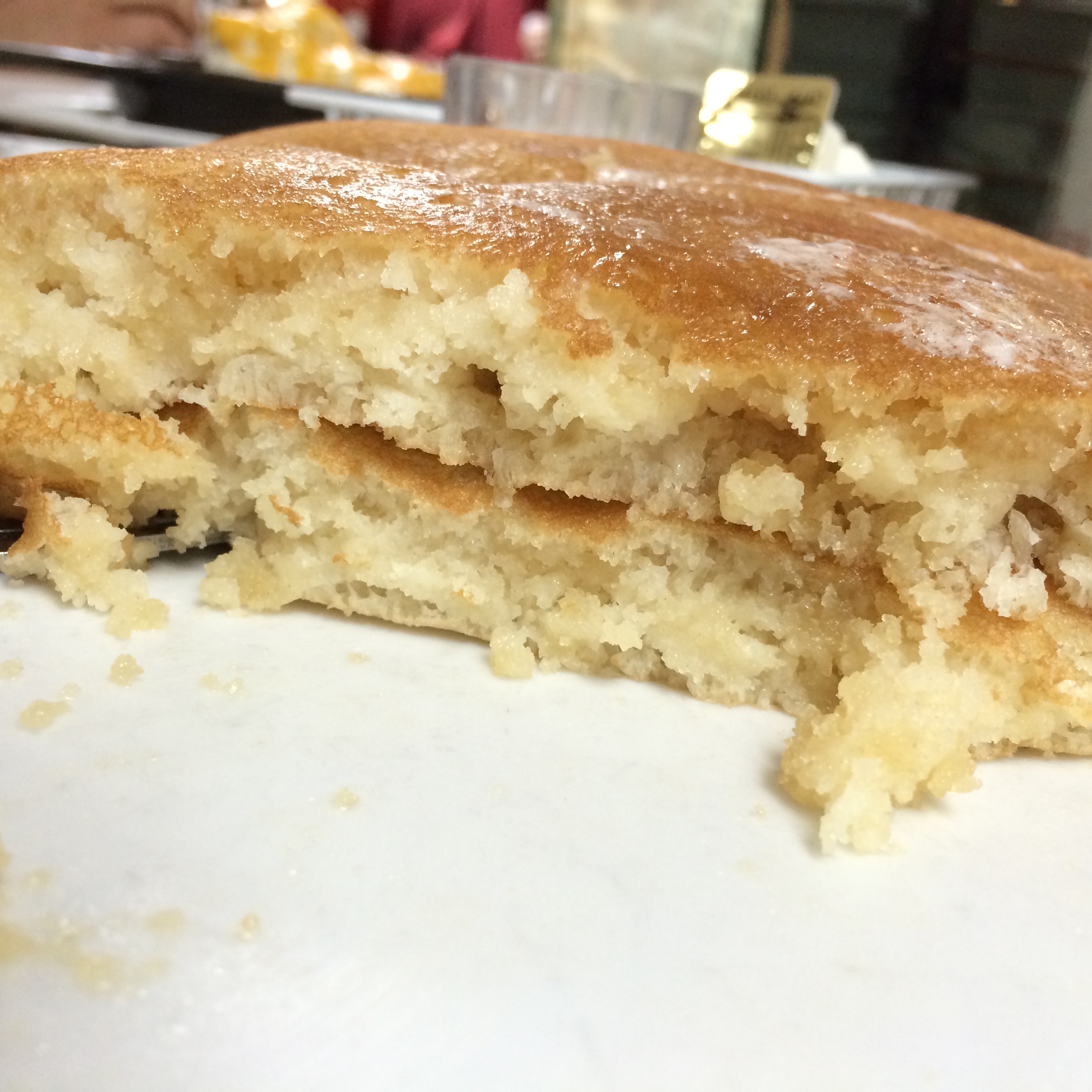 The "Worlds Best Pancakes" at Ye Olde Pancake Station were light, fluffy, absorbent, and delicious.