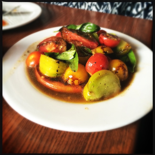 An amazing organic heirloom tomato salad plate was on the fresh menu, and was amazing