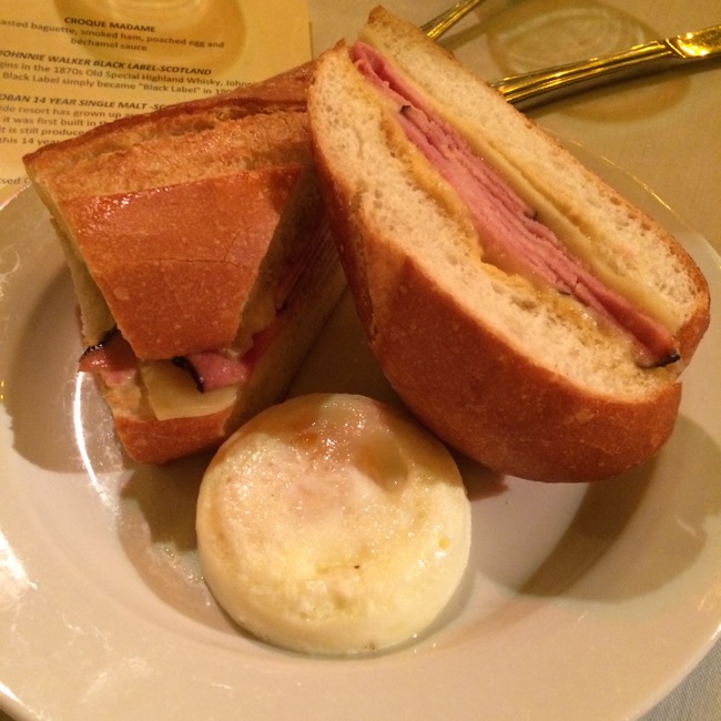 A Croque Madame wa our third course for the evening