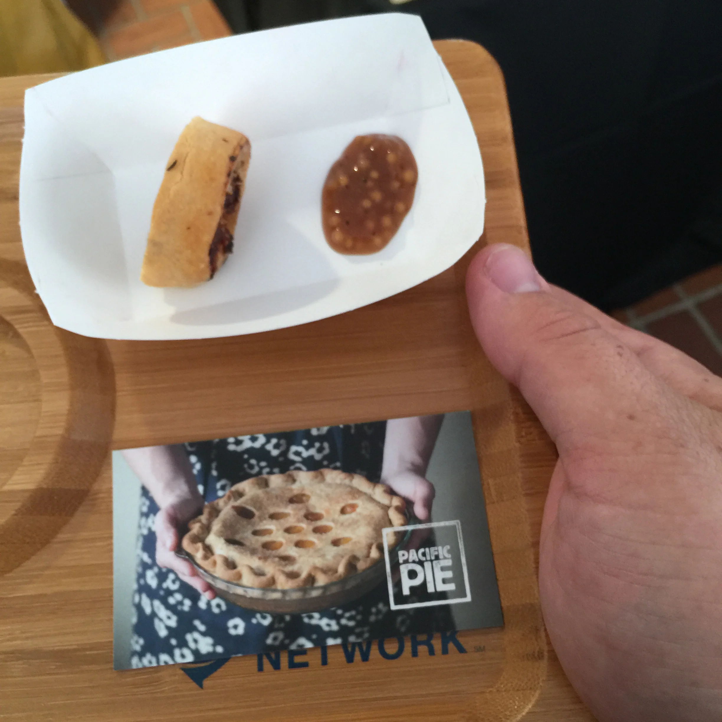 Featuring sweet and savory baked goods Pacific Pie served an amazing sausage roll.
