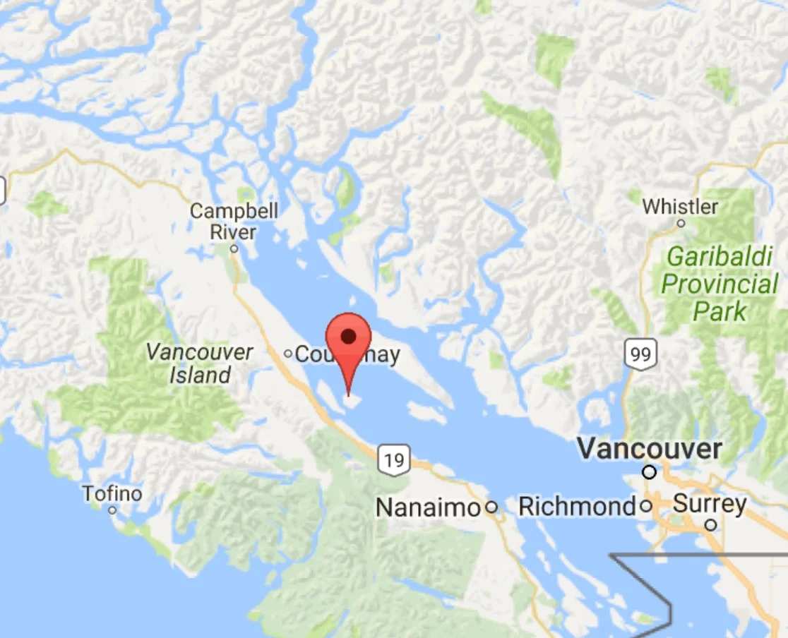 Hornby island in the Strait of Georgia