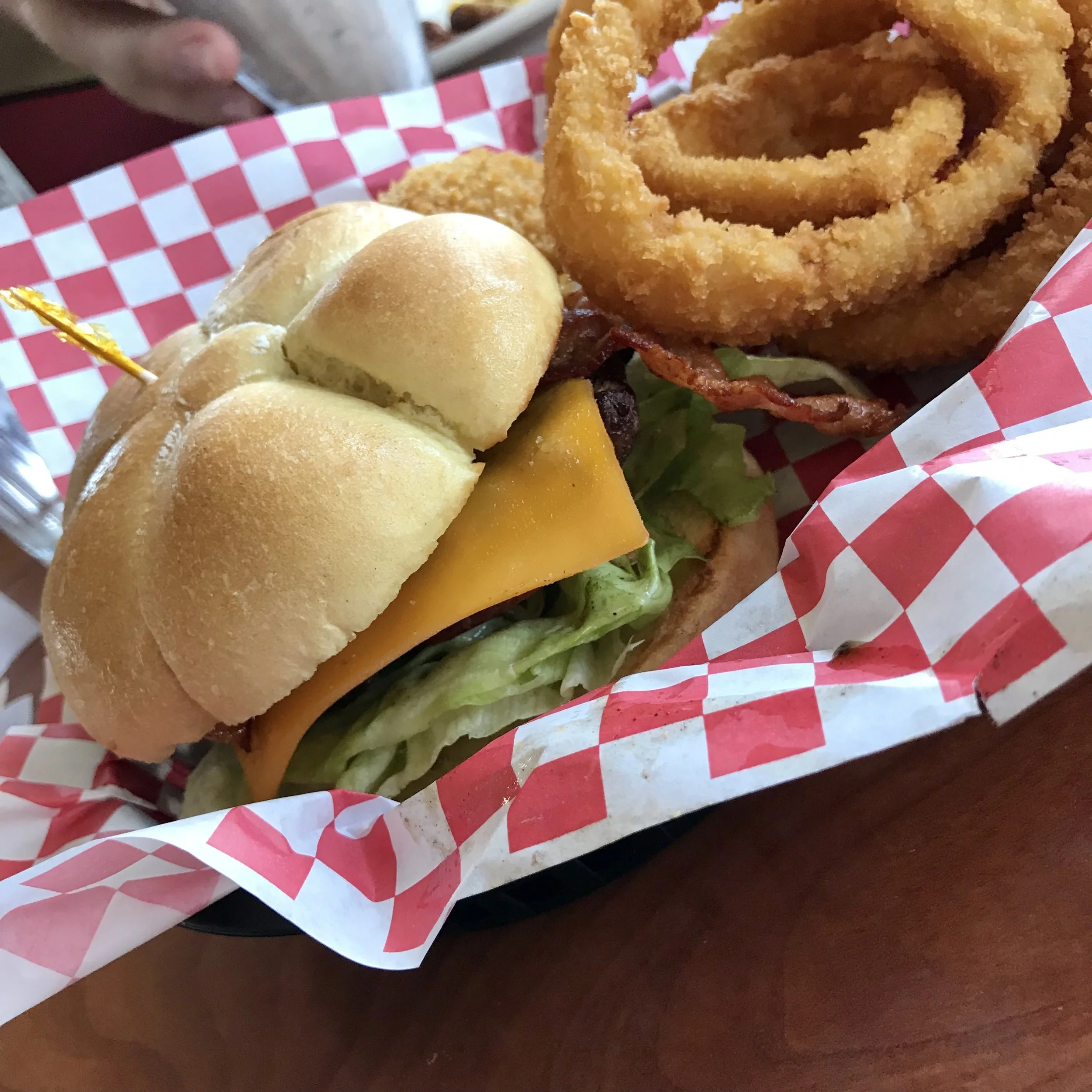The Galaxy Burger was well cooked and tasty.
