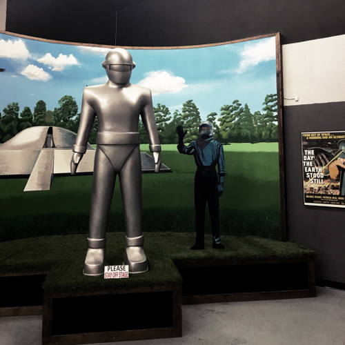 Among the historical display from the Roswell incident is also memorabilia from several alien themed movies like this model from The Day the Earth Stood Still