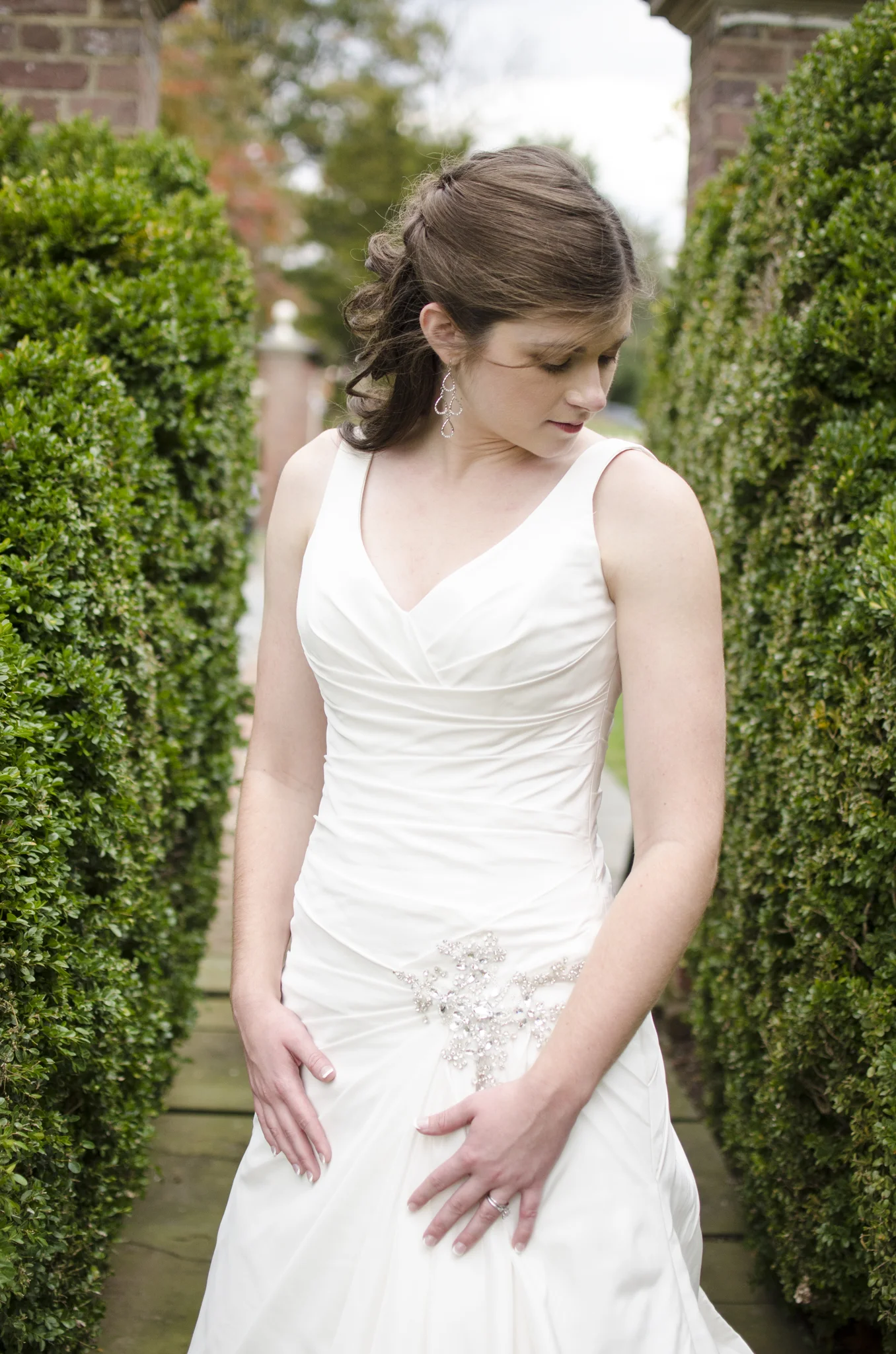 Bride at Newton White Mansion in Baltimore, Maryland