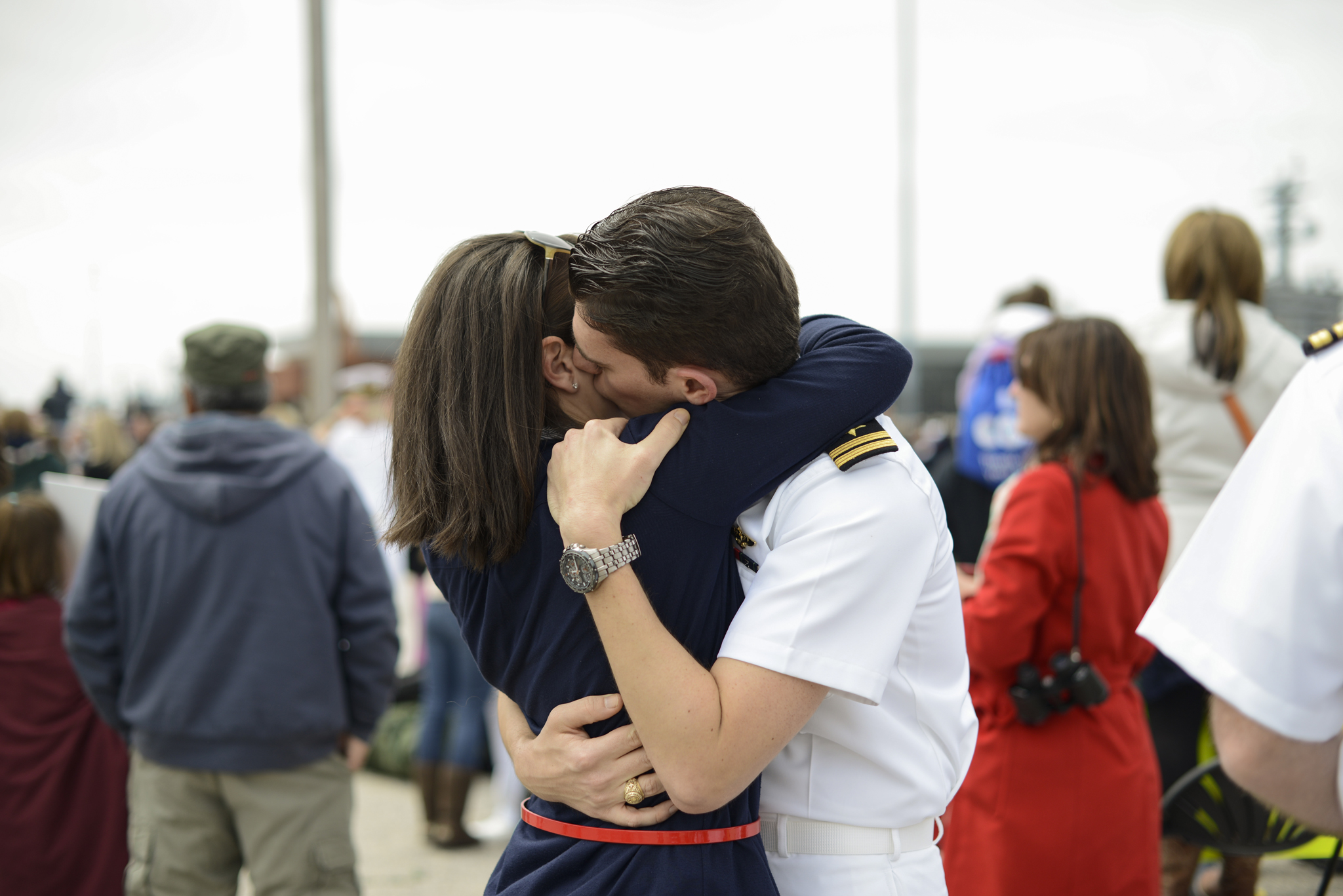 A wife is reunited with her husband after a 9 month deployment | USS Truman Navy Military Homecoming | Maria Grace Photography