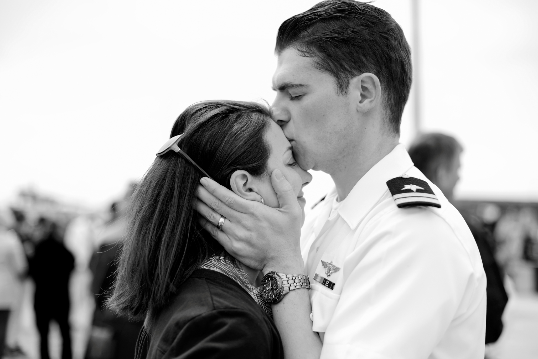 A wife is reunited with her husband after a 9 month deployment | USS Truman Navy Military Homecoming | Maria Grace Photography