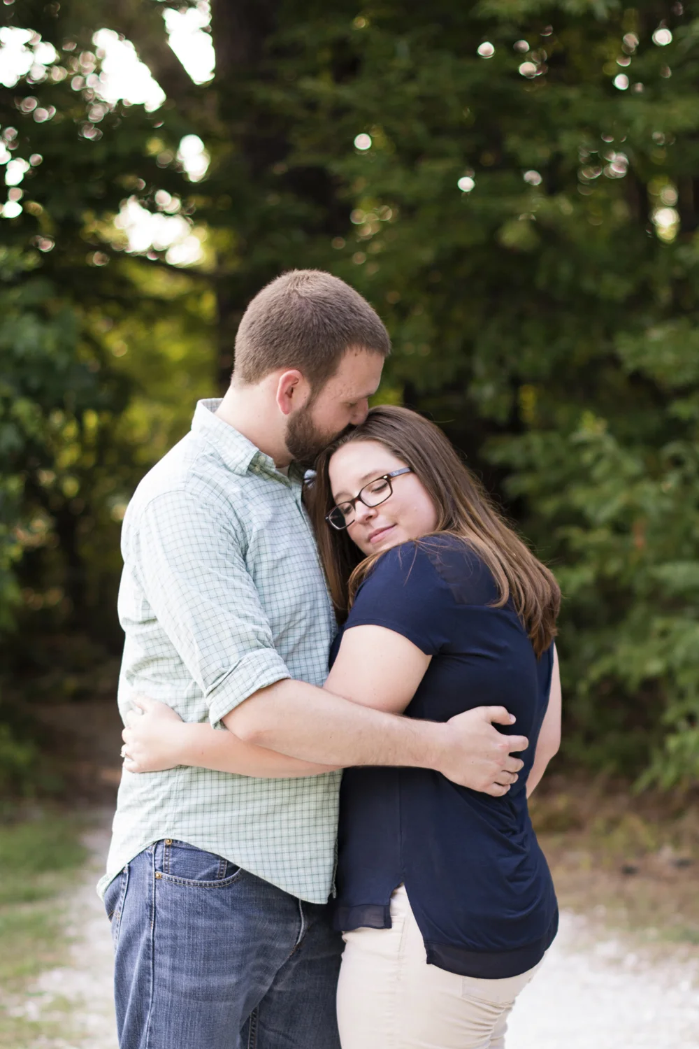 Intimate engagement pictures at Lions Bridge Park in Newport News, Virginia