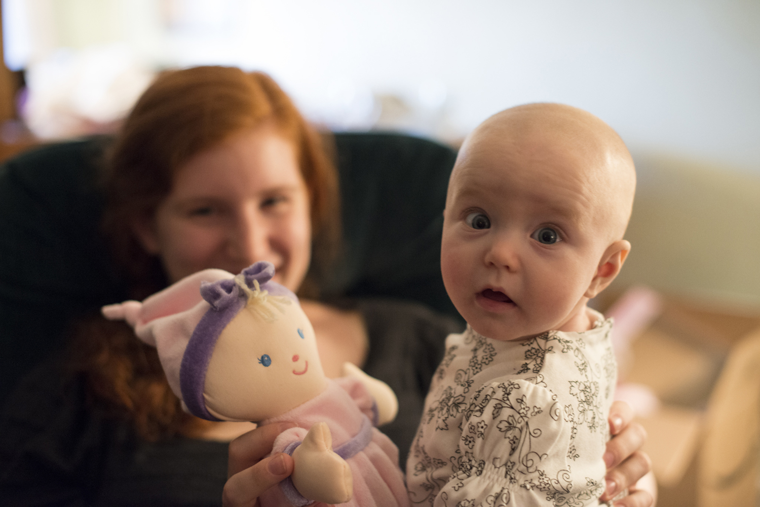 Bewildered baby looking at the camera
