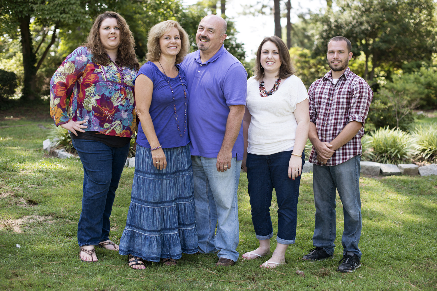 Parents with their grown up children at family portraits in Portsmouth, Virginia