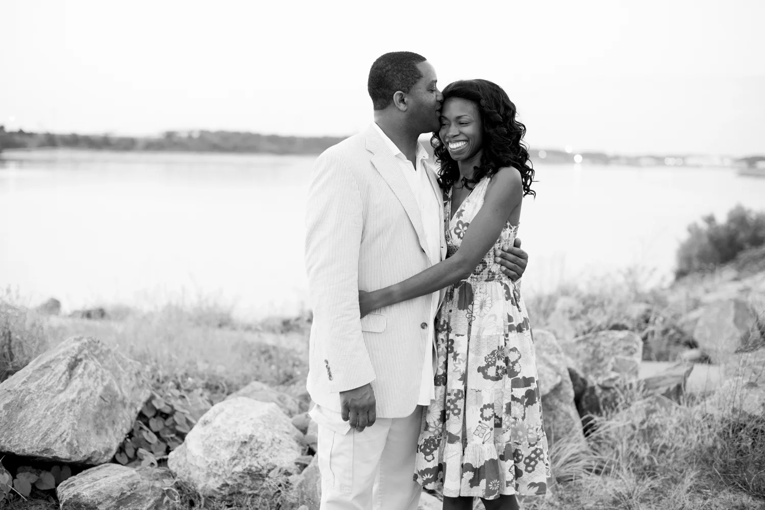 Sunrise portraits at East Beach in Norfolk, Virginia (black and white)