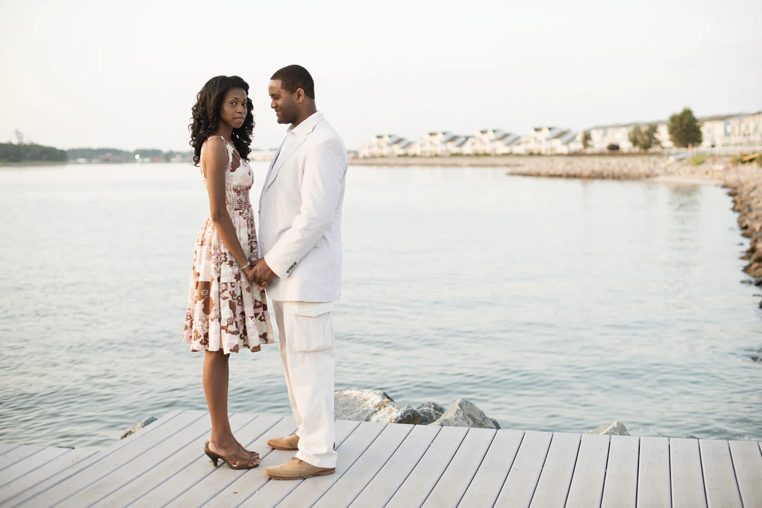 Sunrise engagement portraits at East Beach in Norfolk, Virginia