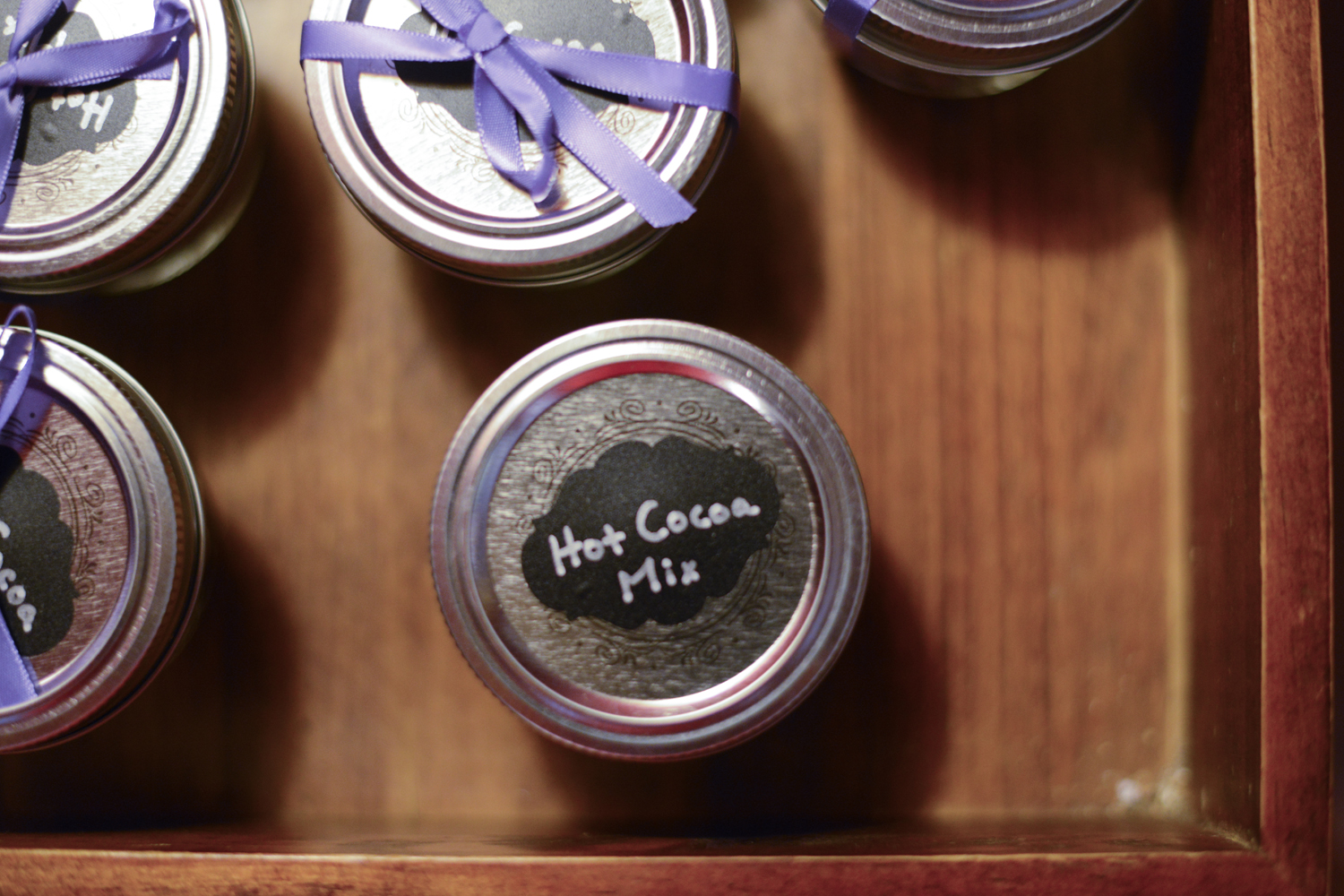 Chalkboard bridal shower hot cocoa mix favors