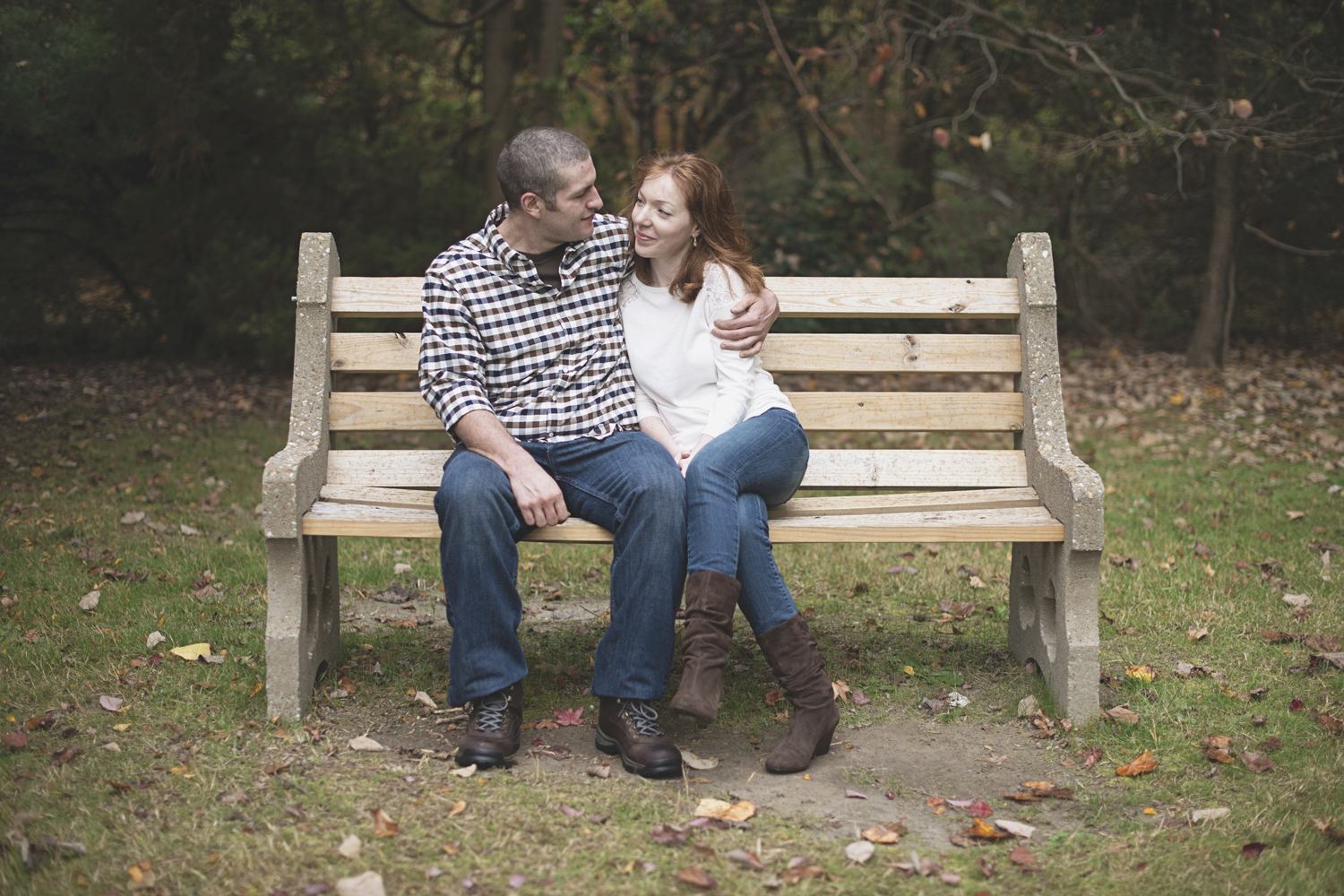 Newport News Engagement Session | Colorful fall leaves engagement