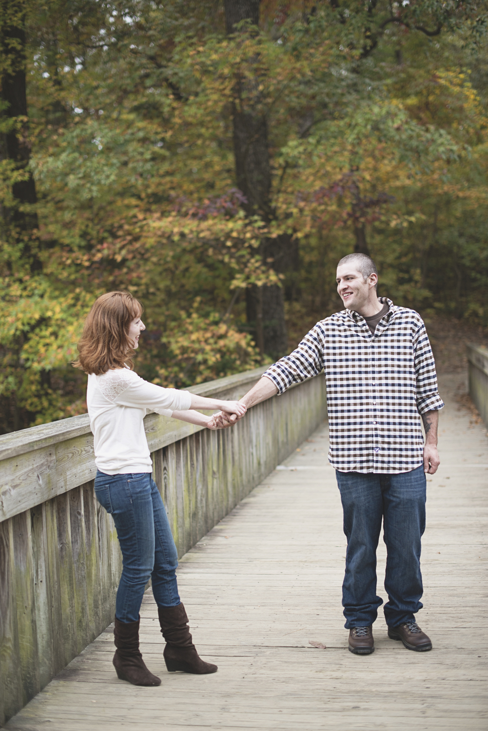 Newport News Engagement Session | Colorful fall leaves engagement