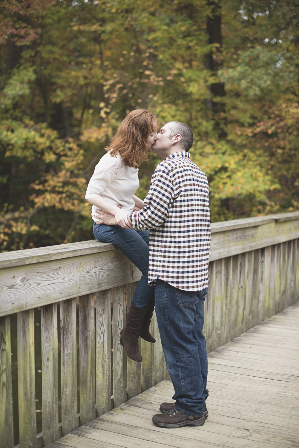 Newport News Engagement Session | Colorful fall leaves engagement