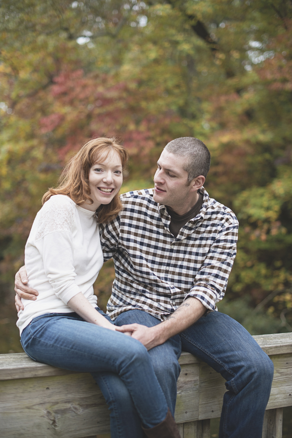 Newport News Engagement Session | Colorful fall leaves engagement