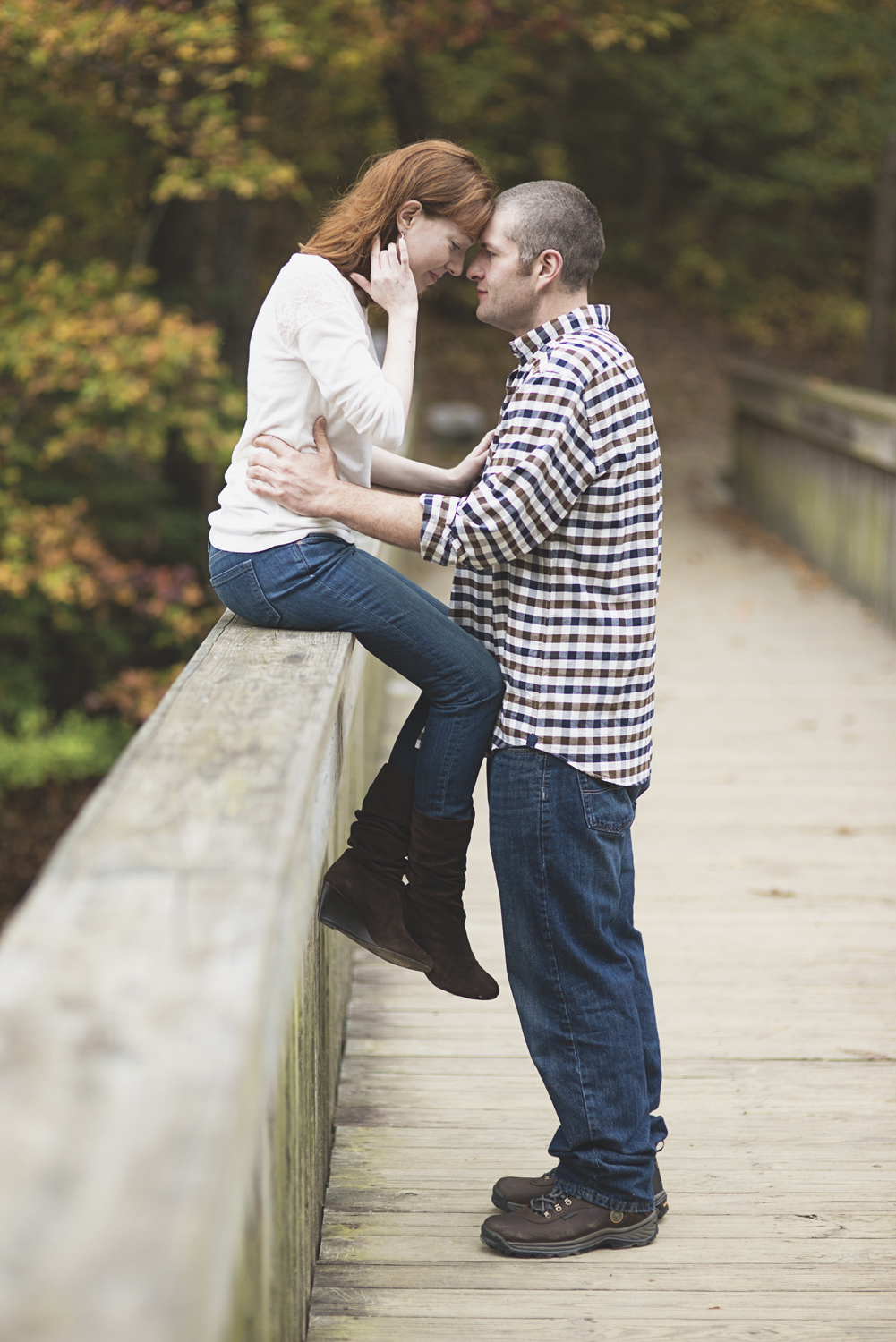 Newport News Engagement Session | Colorful fall leaves engagement