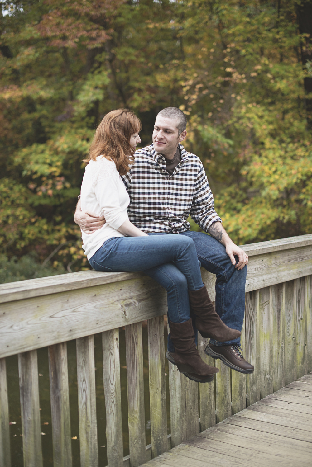 Newport News Engagement Session | Colorful fall leaves engagement