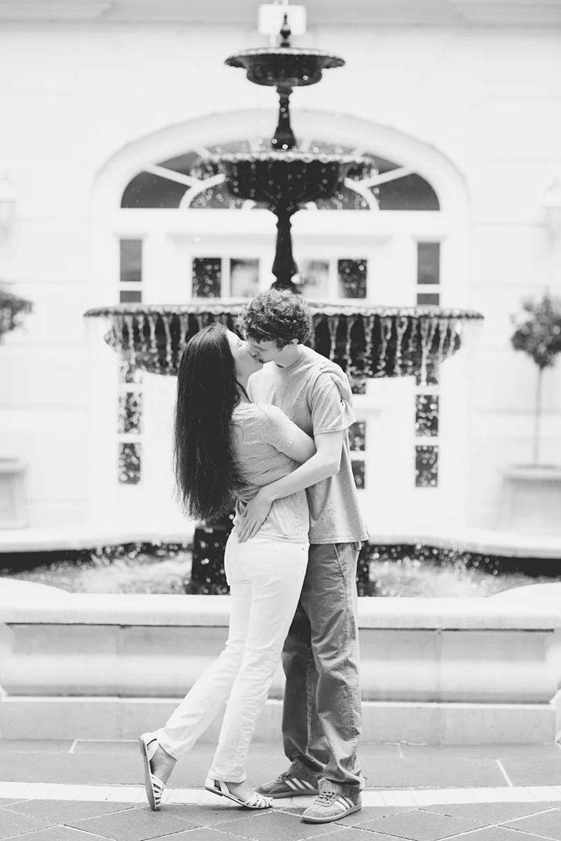 Christopher Newport Engagement Session | Rainy Spring Pastel Engagement Session