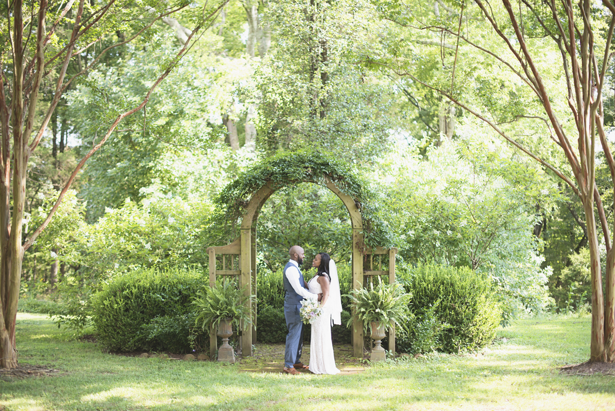 Elegant Lavender Plantation Elopement | Greenery wedding arch