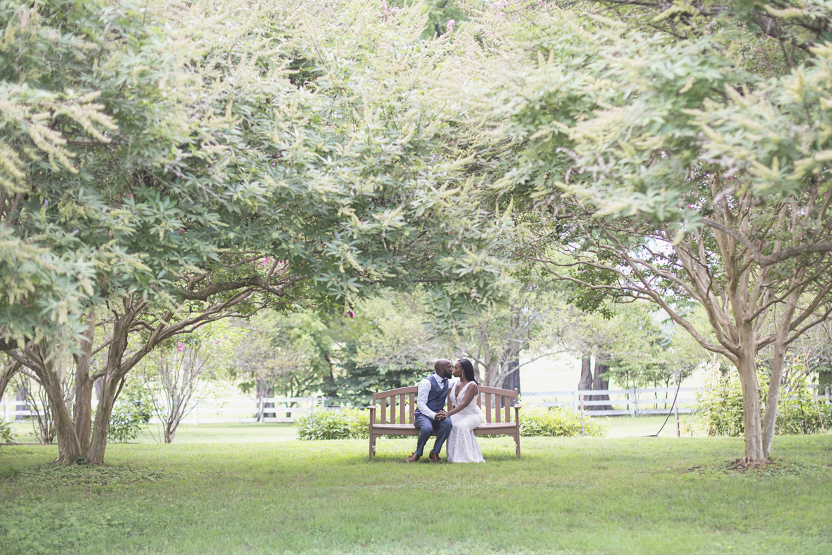 Elegant Lavender Plantation Elopement | Bride and groom portraits