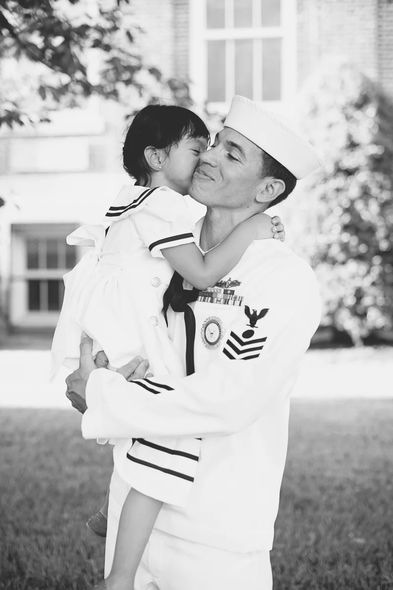 Father Daughter Navy Outfit Family Portraits