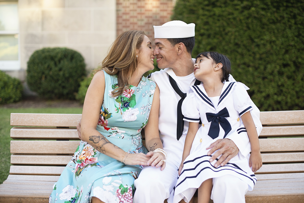 Father Daughter Navy Outfit Family Portraits