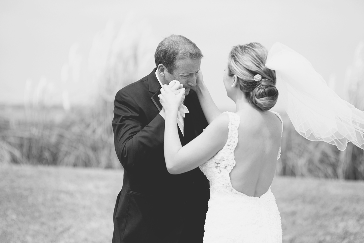 Nautical Navy Virginia Wedding | Navy Blue Wedding Colors | Bride and dad first look
