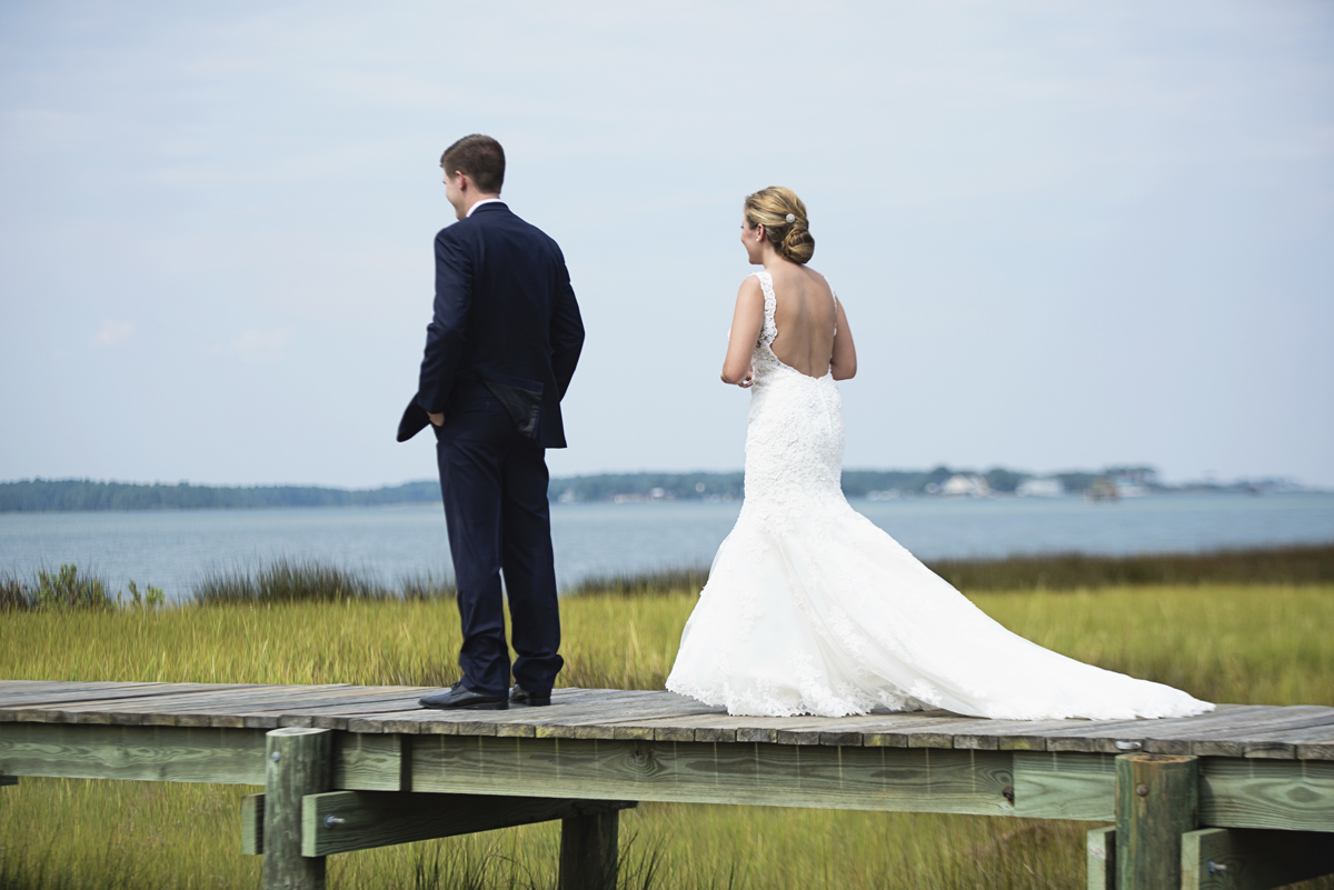 Nautical Navy Virginia Wedding | Navy Blue Wedding Colors | Bride + Groom First Look