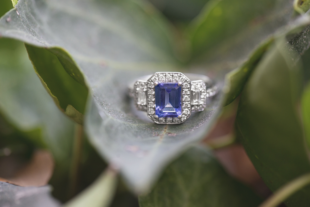 Blue Tanzanite Engagement Ring