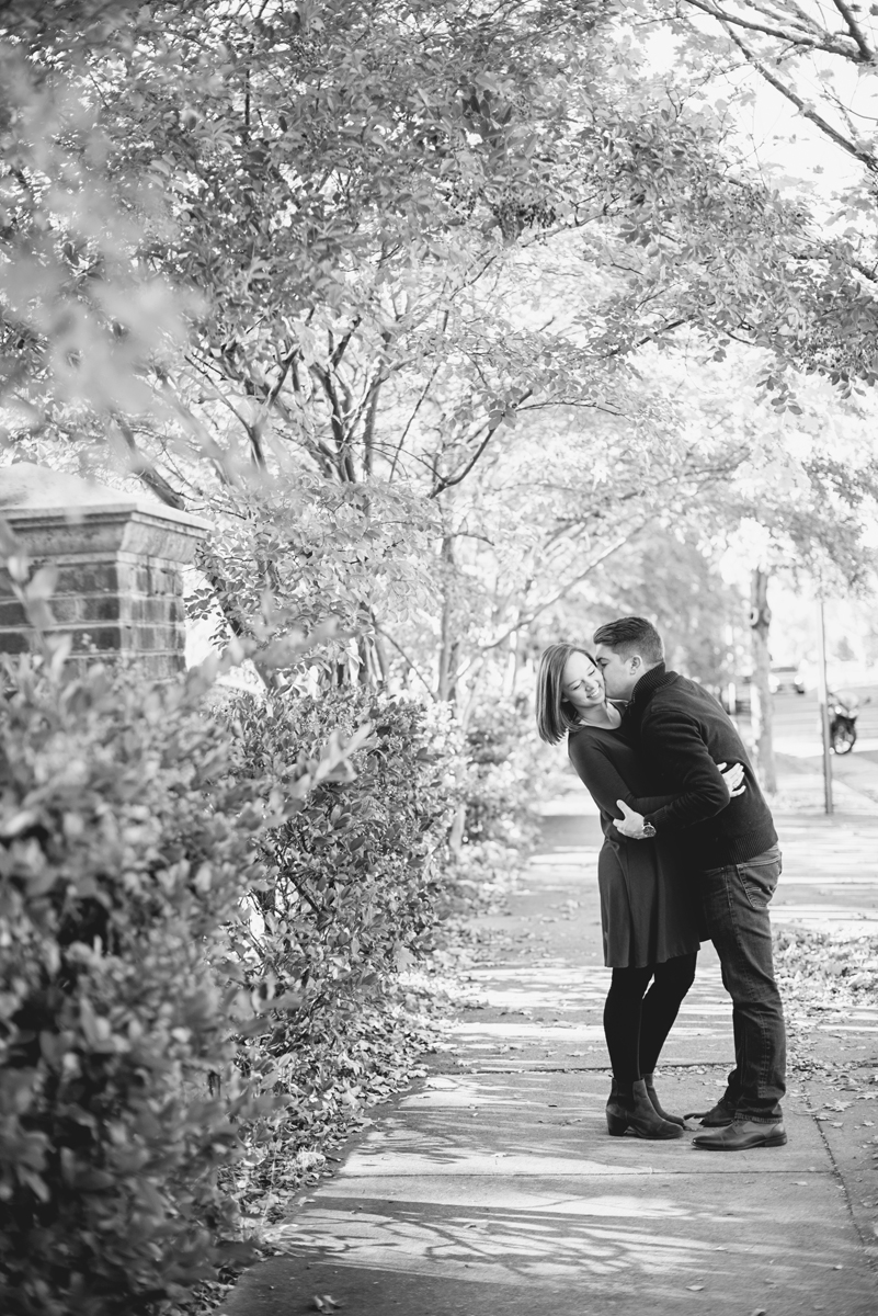 Black and White Fall Engagement Pictures