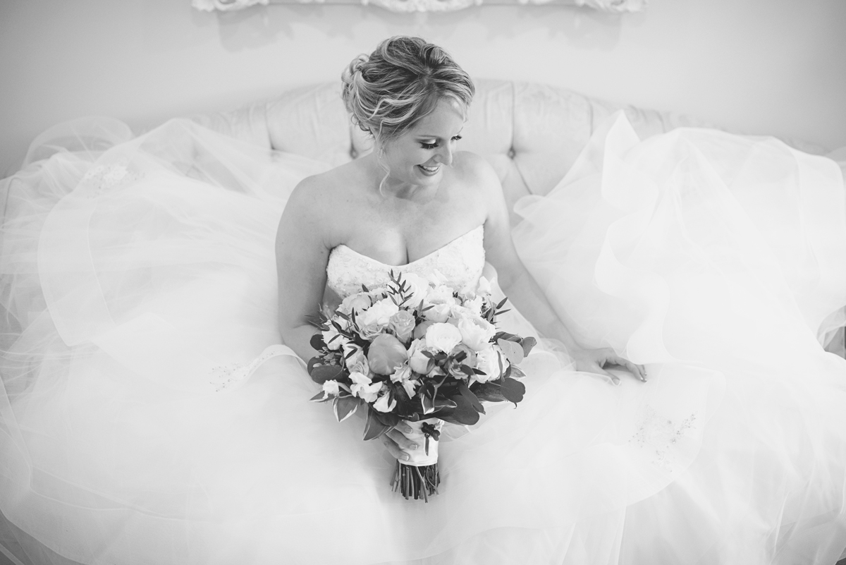 Albemarle Estate at Trump Winery Wedding | Black and white bridal portrait