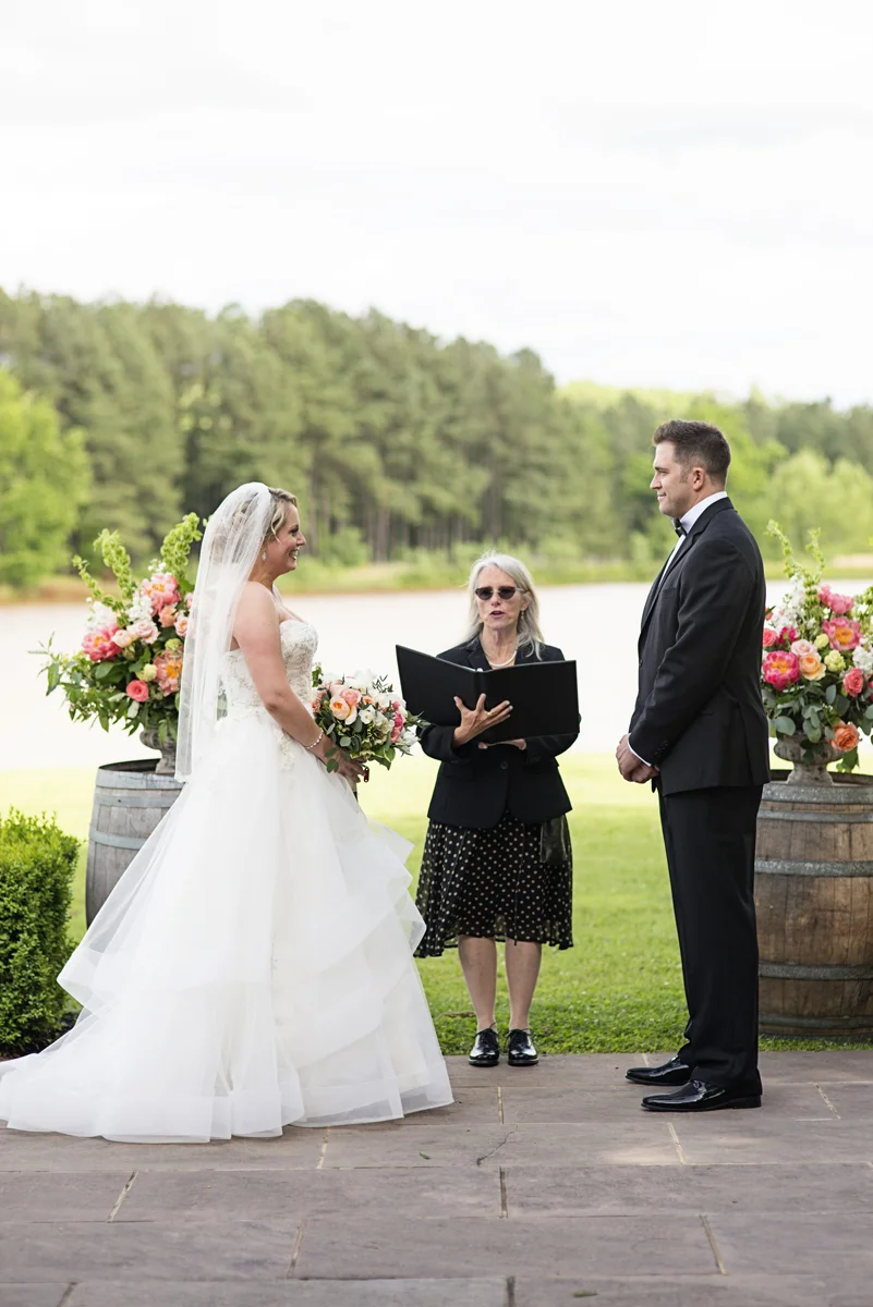 Albemarle Estate at Trump Winery Wedding | Outdoor wedding ceremony by the water