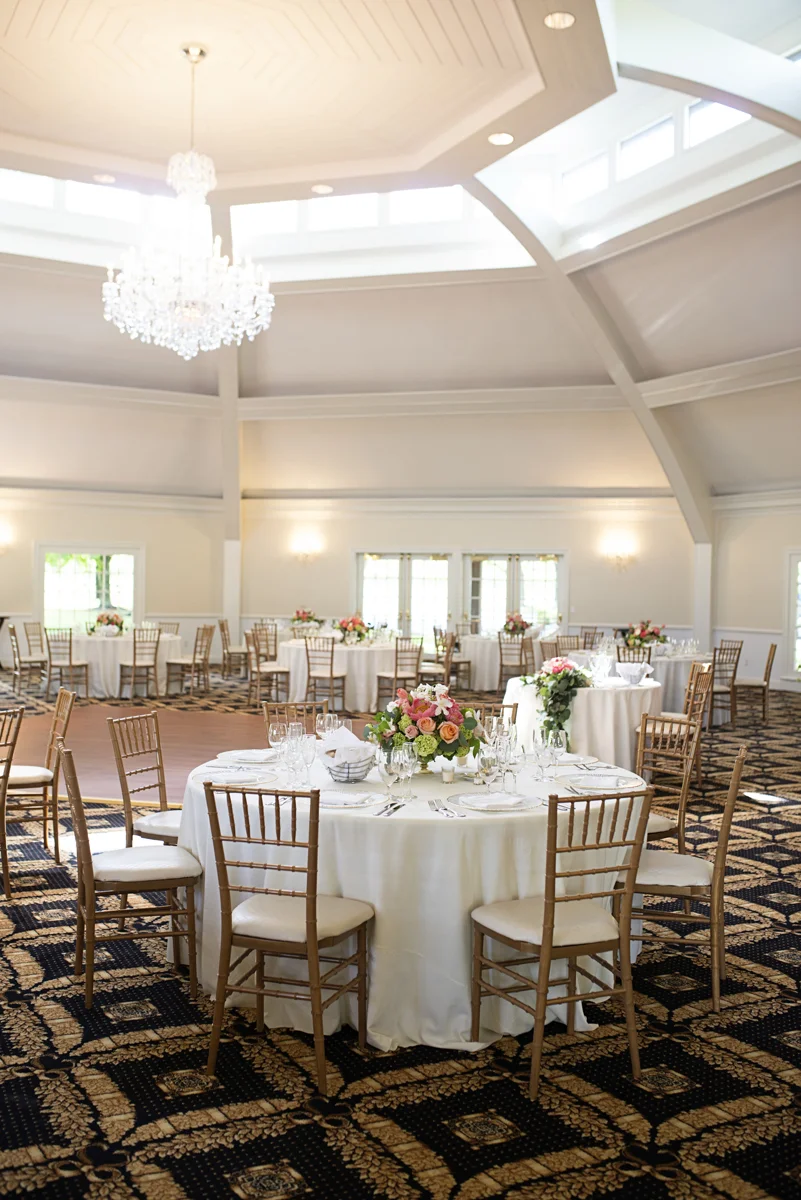 Albemarle Estate at Trump Winery Wedding | Elegant Gold and White Wedding Reception