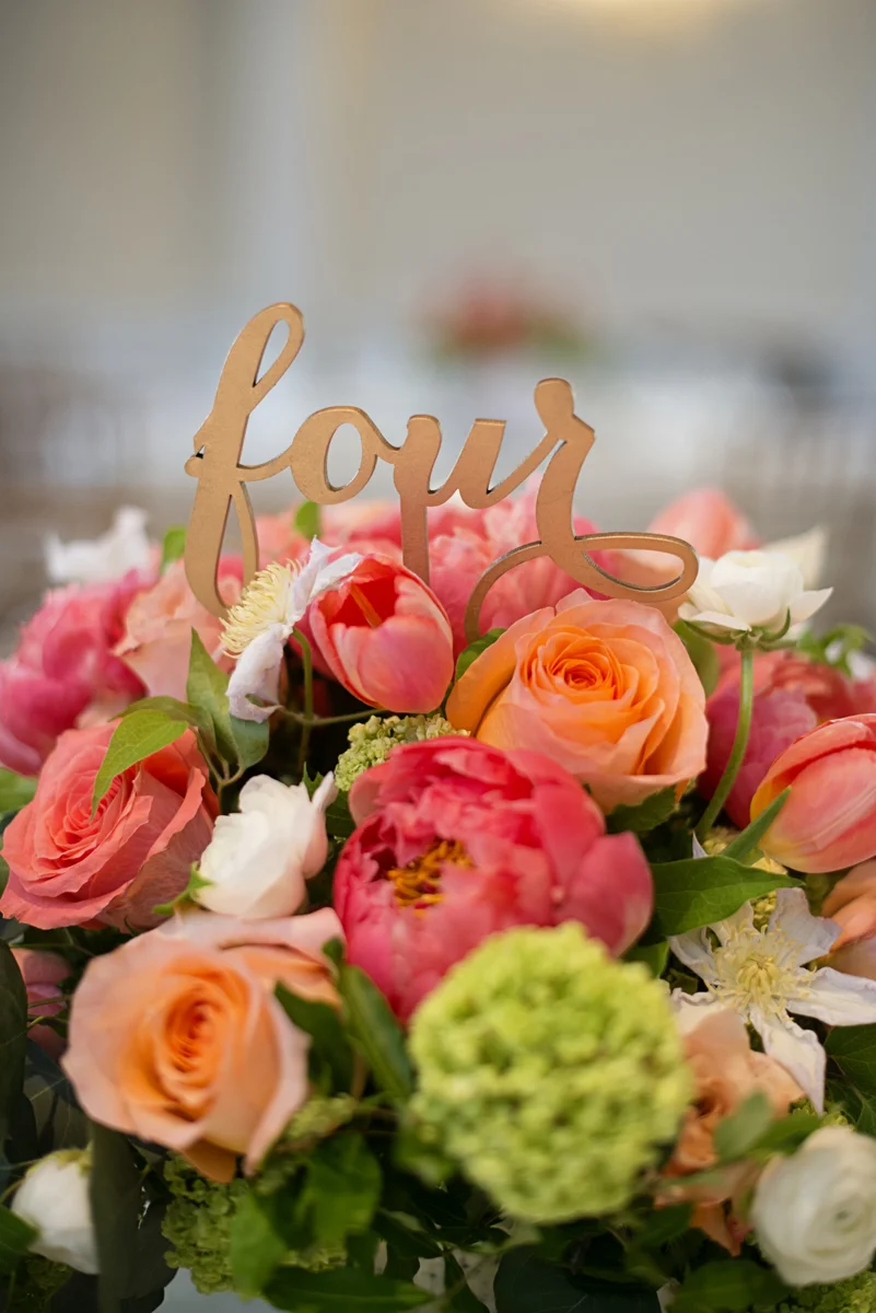 Albemarle Estate at Trump Winery Wedding | Gold Calligraphy Table Centerpiece Sign