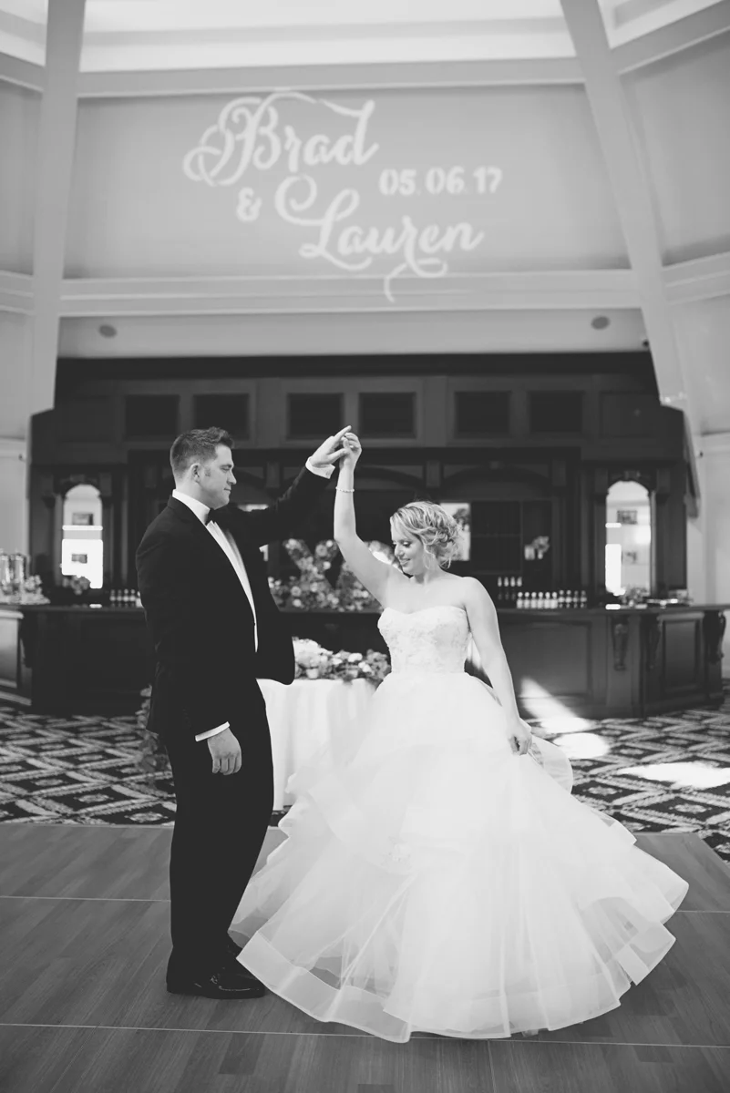 Albemarle Estate at Trump Winery Wedding | Bride and Groom Custom Name Bogo Light