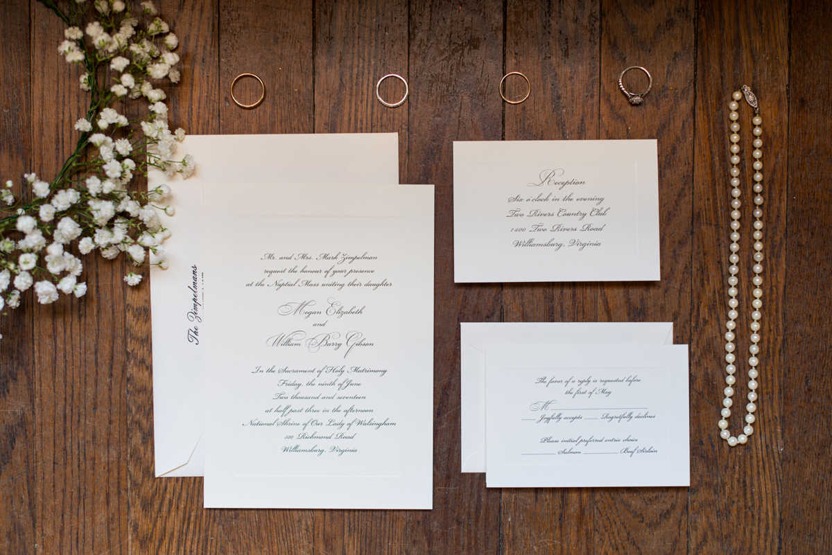 Emerald Green Classic Country Club Wedding | Traditional White Wedding Invitations
