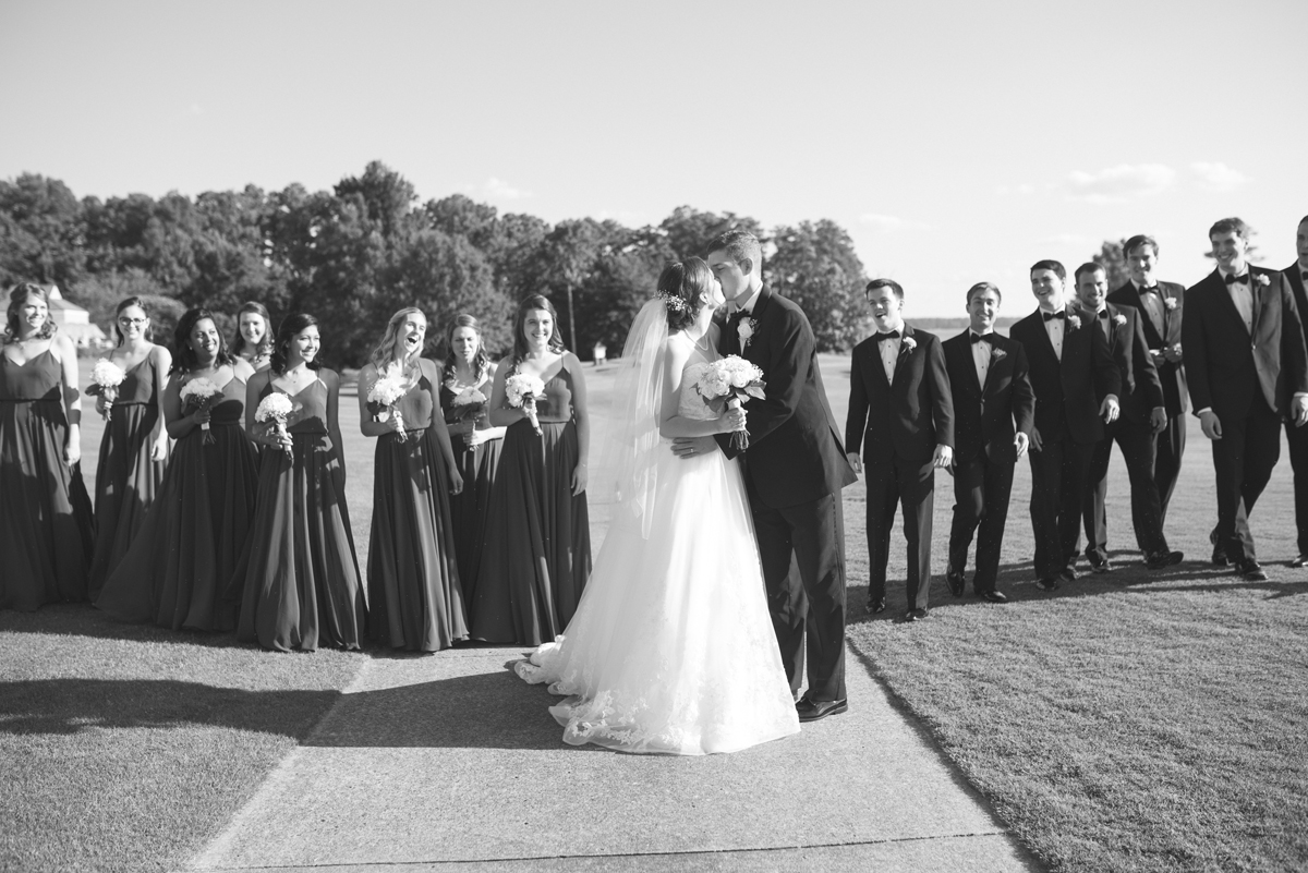 Emerald Green Classic Country Club Wedding | Bridal Party Portraits