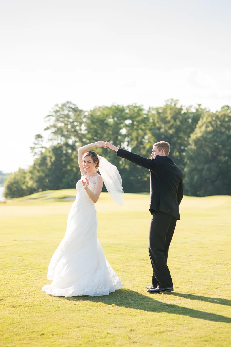 Emerald Green Classic Country Club Wedding | Bride and Groom Portraits