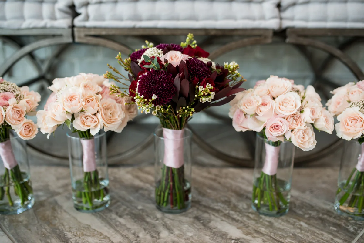 Burgundy and Blush Winter Wedding | Burgundy and Blush Wedding Flowers