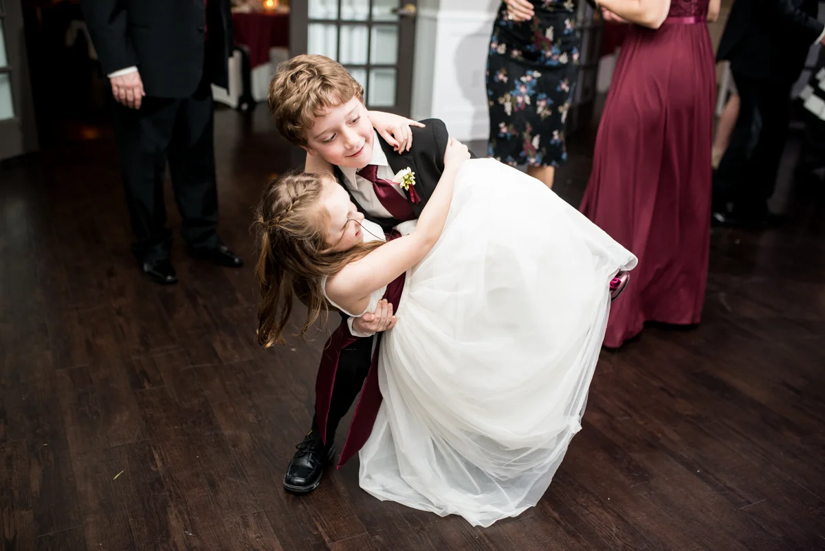 Burgundy and Blush Winter Wedding | Wedding reception dancing