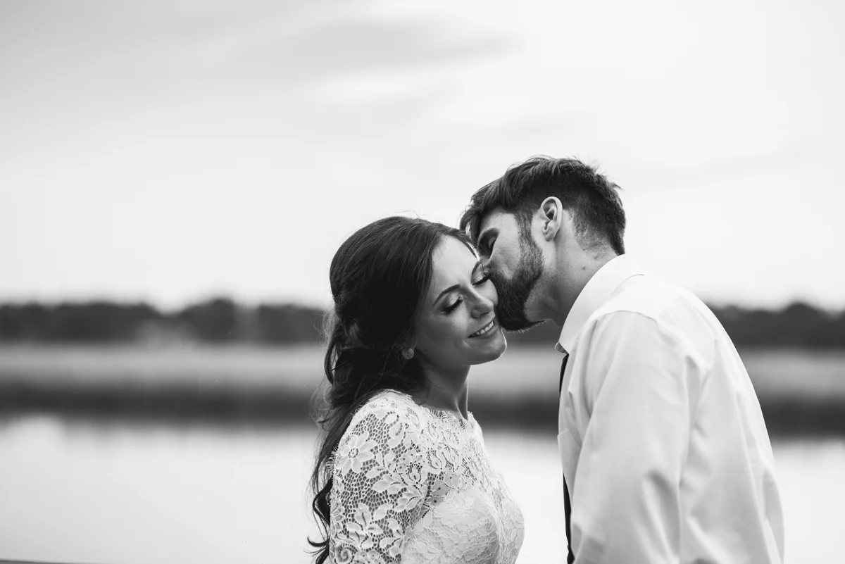 Elegant and Intimate Winery Wedding | Bride and groom sunset portraits