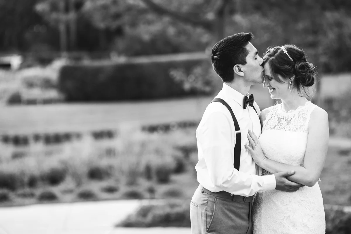 Joy-Filled Wedding with Rose Gold Details | Bride and Groom Sunset Portraits
