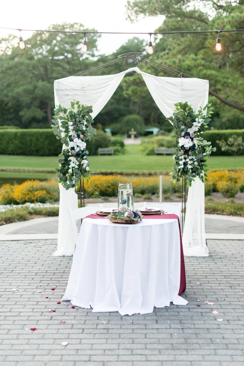 Bright Fall DIY Wedding | Marsala and white wedding reception head table